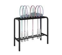 Scaffale Porta Racchette Da Badminton,scaffale Porta Racchette Da Tennis In Tubo Di Ferro,cestino Portaoggetti For Attrezzature Sportive,contiene 20 Racchette(Black)