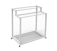 Scaffale Porta Racchette Da Tennis A 2/3 Livelli,scaffale Porta Racchette Badminton,carrello For Attrezzature Sportive Con Ruota Frenante,for Campo Di Allenamento(White,2 tiers)