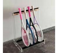 Scaffale Porta Racchette da Tennis in Acrilico, Espositore per Racchetta da Tennis da Terra, Schiuma Antigraffio, Picchetti in Legno Rimovibili for Riporre La Casa(66cm/25.9in)