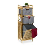 Scaffale Portabiancheria Cesto 30 L Biancheria Bagno 2 Cassetti HLP: 120x40x33cm
