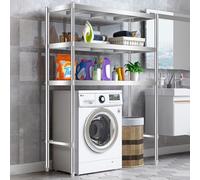 Scaffale portabiancheria regolabile in acciaio, organizer salvaspazio per lavatrice e asciugatrice, perfetto per lavanderia, bagni e balconi