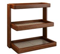 Scaffale Portabicchieri Legno Massello Grande Capacità