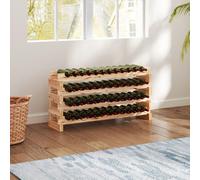 Scaffale Portabottiglie in Legno di Abete, Cantinetta Portabottiglie con 4 Ripiani per 48 Bottiglie e Peso Massimo 60 kg, 114x28x56.5 cm, Legno Naturale Description:Ti piace collezionare vini? Questa