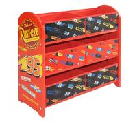 Disney Cars, Saetta Mcqueen, Contenitore per giocattoli con 6 scatole, in legno ingegnarizzato/tessuto/metallo, facile da montare e pulire