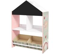 Scaffale Portagiochi per Bambini 62,4x26,5x90 cm con Ripiani e Cassetti Rimovibili Rosa