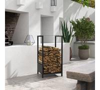 Scaffale Portalegna da Esterno e Interno in Acciaio, Legnaia Moderna con Base Rialzata, 39x35x76cm, Nero Description:Organizza al meglio la tua legna con lo scaffale portalegna Outsunny. La base rialz