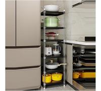 Scaffale Portaoggetti A 4/5/6/7 Livelli, Scaffale Portaoggetti Regolabile, Scaffale Angolare In Acciaio Inossidabile For Ingresso, Soggiorno, Spazio Stretto, Dispens(Size:35 X 35 X 120cm,Color:black)