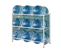Scaffale portaoggetti a secchio, organizer per bottiglie d'acqua da 5 galloni, supporto per brocca d'acqua resistente, grande capacità a doppia fila, supporto impilabile per dispenser d'acqua