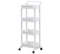 Scaffale portaoggetti a strati, design stabile e anti-vibrazione, facile da trasportare, perfetto per bagno, cucina, camera da letto