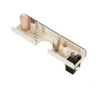 Scaffale portaoggetti automatico senza fori, per bagno, lavello, specchio, WC, rubinetto, organizer compatto, struttura in acciaio al carbonio ABS (bianco)