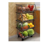 Scaffale portaoggetti da cucina, carrello mobile con ruote per verdure e frutta, organizer multistrato dal pavimento al soffitto, scaffale salvaspazio