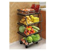 Scaffale portaoggetti da cucina Carrello mobile da cucina con ruote cestino per verdure mensola dal pavimento al soffitto multistrato cesto portaoggetti per frutta e verdura (colore: 4 strati) (A 4