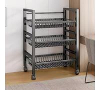 Scaffale portaoggetti da cucina, cestino impilabile per frutta e verdura, carrello con rulli, soluzione multiuso per dispensa e garage