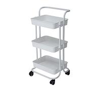 Scaffale portaoggetti da cucina organizer da bagno carrello portaoggetti da pavimento rimovibile rack salvaspazio mobile organizer con ruote ripiani portaoggetti (colore: avorio) (avorio)