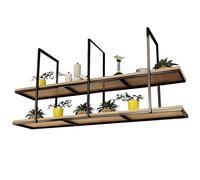 Scaffale portaoggetti da cucina sospeso al soffitto, decorazione da parete in legno, espositore per piante, fiori, portabottiglie, portabottiglie per balcone, bar, negozio di fiori(130x30x80cm)