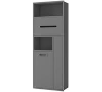Scaffale portaoggetti da parete in acciaio inox, organizer salvaspazio per bagno con alcova integrata per carta igienica e bidone della spazzatura, ideale per camera da letto, ufficio e cucina