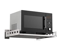 Scaffale portaoggetti da parete per microonde, mensola salvaspazio da cucina, organizer multifunzionale, supporto compatto per cucina, soluzione versatile per piccole cucine e appartamenti.