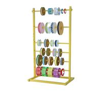 Scaffale Portaoggetti In Metallo A 6 Ripiani For Rotoli Di Tessuto, Ideale For Laboratori Artigianali, Pasticcerie E Fioristi(Gold)