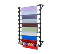 Scaffale Portaoggetti In Metallo Da Parete A 10 Ripiani For Rotoli Di Tessuto, Perfetto For Riporre Vinile Artigianale, Sciarpe, Cinture E Asciugamani(120x80x20cm)