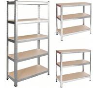 Scaffale portaoggetti in metallo Humberg, 180 x 90 x 40 cm, ripiano per carichi pesanti, ripiano per garage, ripiano portaoggetti, scaffalatura senza bulloni. Scaffali portaoggetti Scaffali senza bull