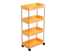 Scaffale portaoggetti mobile - Carrello portaoggetti multistrato per casa e bagno, design dal pavimento al soffitto