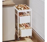 Scaffale portaoggetti mobile, organizer estraibile per la casa con ruote girevoli bloccabili, essenziale per casa, ufficio, soggiorno, cucina, camera da letto