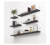 Scaffale portaoggetti per bagno e doccia, con 5 ripiani a parete, divisori decorativi e librerie, senza fori per la parete, colore nero