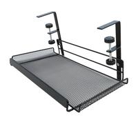 Scaffale portaoggetti per la gestione dei cavi sotto il tavolo, organizer per cavi con foro, design sospeso, in acciaio al carbonio, per ufficio (nero-L)