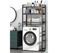 Scaffale Portaoggetti per Lavatrice Salvaspazio per Bagno,Materiale In Acciaio al Carbonio Di Alta Qualità con Forte Capacità Portante Impermeabile e Antiruggine Due Colori Disponibili Black,168CM