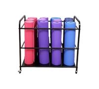 Scaffale portaoggetti per tappetino da yoga con ruote, organizer in metallo, facile da pulire, grande capacità per casa, studio, scuola