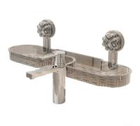 Scaffale portaoggetti rimovibile con ventosa e montaggio a parete, organizer per lavello progettato per adattarsi a rubinetti standard e massimizzare lo spazio (A)