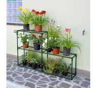 Scaffale Portapiante a Ripiani 142x30x98 cm in Acciaio Rama Verde