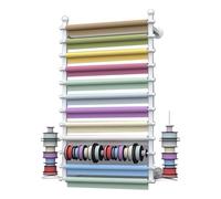 Scaffale portarotolo in Tessuto, portarocchetto in Metallo per Nastri, per Un Facile Accesso e organizzazione, per l'esposizione di Vari Prodotto, Montaggio a Parete(White,70 * 20 * 120cm)