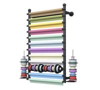 Scaffale portarotolo in Tessuto, portarocchetto in Metallo per Nastri, per Un Facile Accesso e organizzazione, per l'esposizione di Vari Prodotto, Montaggio a Parete(Black,70 * 20 * 120cm)