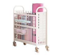 Scaffale portatile per tappetino da palestra, con ruote e ganci per una facile casa, scuola e organizzazione al dettaglio