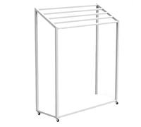 Scaffale portatile per tappetino da yoga con ruote, organizer per tappetini e asciugamani, soluzione salvaspazio per studi di yoga e palestre domestiche