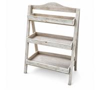 Scaffale Portavasi Rustico Fioriera a Tre Ripiani Shabby Chic per Balcone