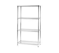 Scaffale Libreria in KIT-4 Ripiani - Dimensioni 35x90xh168 cm - peso 20.5 kg montante da 2,6 cm Archimede Cromo lucido cromo