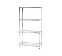 Archimède Scaffale Sistema Componibile – 4 ripiani, Grigio (Cromato), 91 x 36 x 168 cm