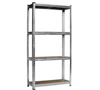 Scaffale rastrelliera in metallo zincato 4 ripiani in MDF 160x80x40 cm 80 Kg