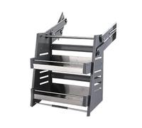 Scaffale regolabile a 2 ripiani per armadietti, cesto di sollevamento resistente con capacità di carico di 30 kg