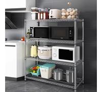Scaffale regolabile a 4 ripiani in acciaio inox, 70 x 40 x 60 cm, ideale per cucina, ufficio, garage e casa, scaffalatura in filo metallico per una gestione efficiente dello spazio.
