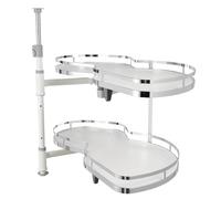 Scaffale regolabile ad angolo estraibile a carosello con vassoio oscillante a 2 livelli per armadi da 800900 mm Design aperto a destra Massimizza lo spazio in cucina.