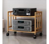 Scaffale regolabile di grande capacità, sistema di scaffali stereo, scaffale audio resistente, supporto multimediale per uso domestico e commerciale, montaggio facile (2 livelli 53 cm di lunghezza)