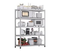Scaffale regolabile in acciaio inox, 5 ripiani, resistente, per casa, cucina, garage, ufficio, ristorante, magazzino e bar (80 x 45 x 180 cm)
