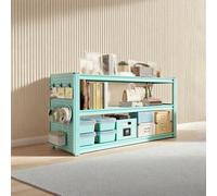 Scaffale regolabile in metallo a 3 ripiani, per garage e cucina, resistente, resistente ai graffi, colore blu, 100 x 50 x 40 cm