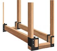 Scaffale regolabile per legna da ardere, resistente, in acciaio zincato, per interni/esterni, con telaio rinforzato, nero, 9 x 8 x 9 cm