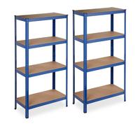 Scaffale resistente a 4 ripiani in blu Mobile contenitore componibile 9,5 kg
