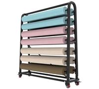 Scaffale resistente di stoccaggio del rotolo del tessuto con l'asta d'attaccatura regolabile, supporto mobile d'acciaio per l'organizzazione dei vari materiali