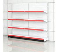 Scaffale resistente per vendita al dettaglio del supporto della parete | Mensole regolabili della parete con il pannello forato posteriore per le esposizioni organizzate del negozio di alimentari